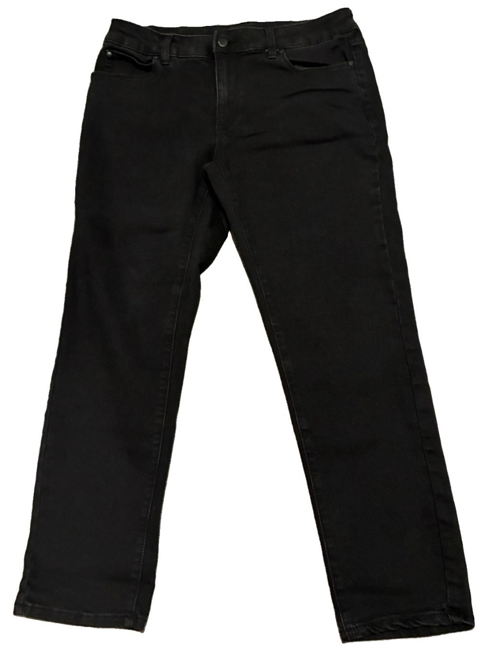 Tahari Black Straight-Leg Jeans